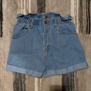 High Waist Paper Bag Shorts